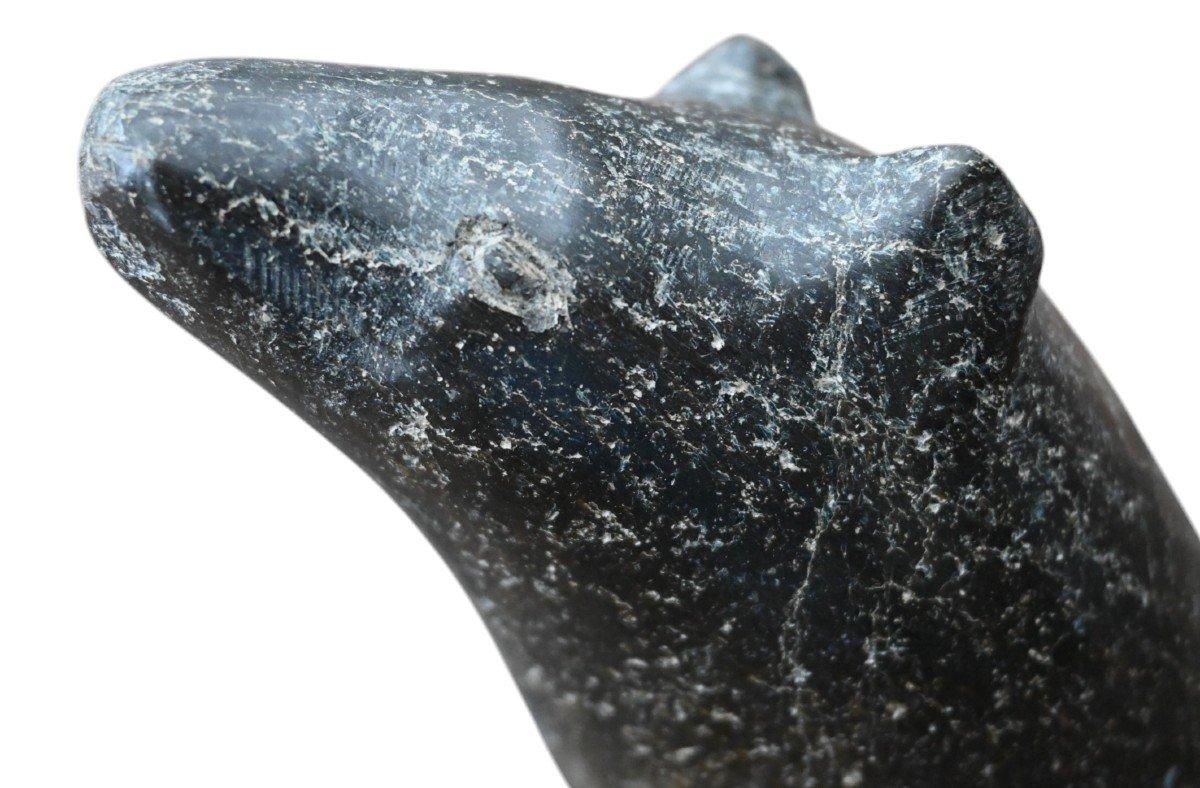 Canadian Ancient  carved minimalist Inuit Soapstone Sculpture, early 1900 For Sale