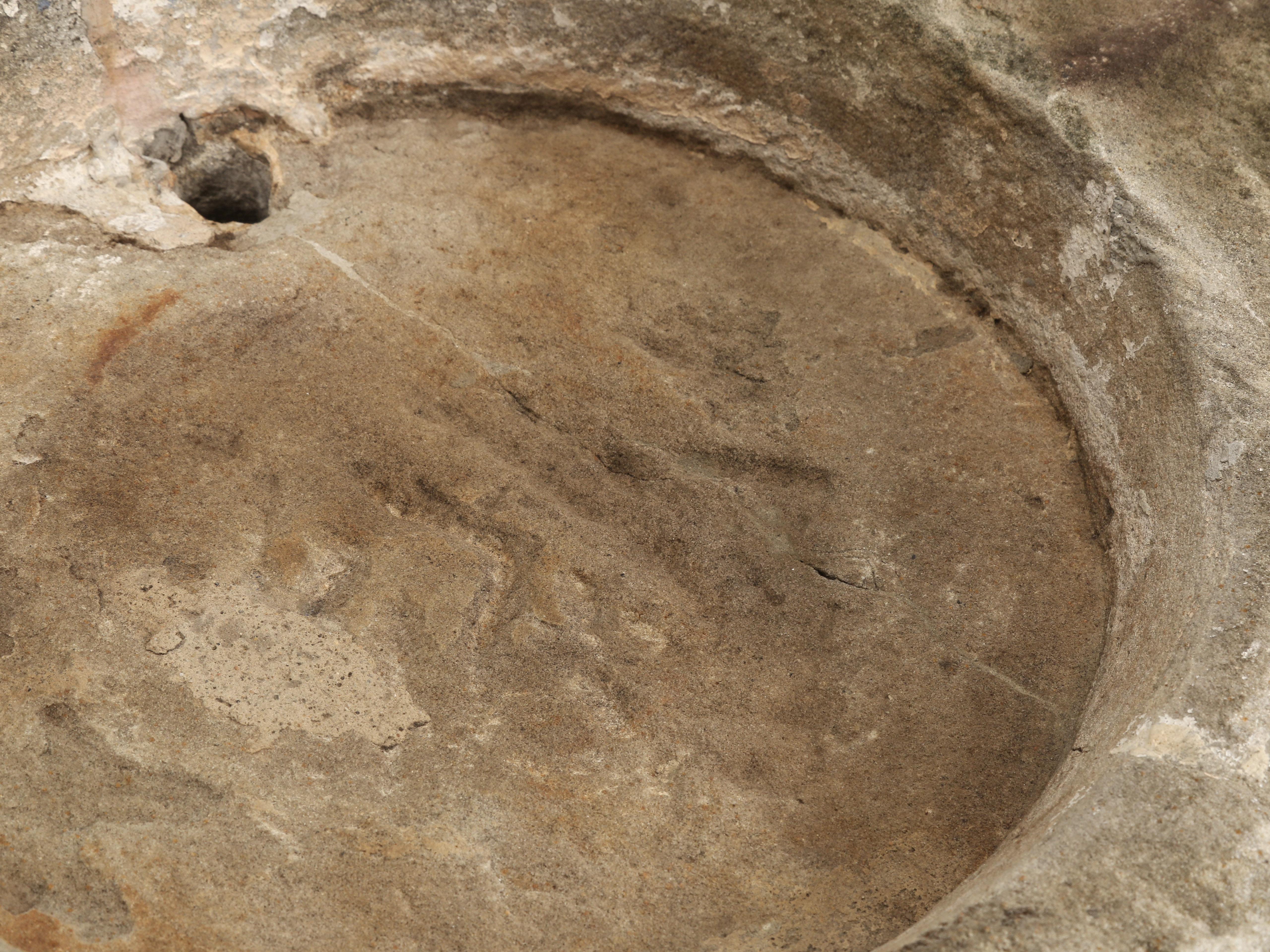 Ancient Carved Stone Wash Basin Hundred's of Years Old 4