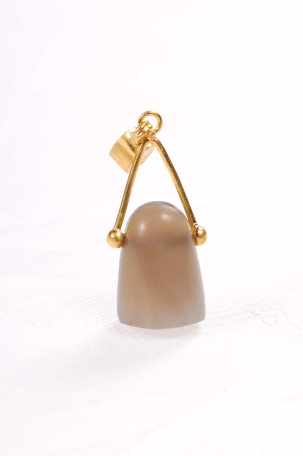 Ancient Chalcedony Seal Pendant (pendant only) For Sale 7