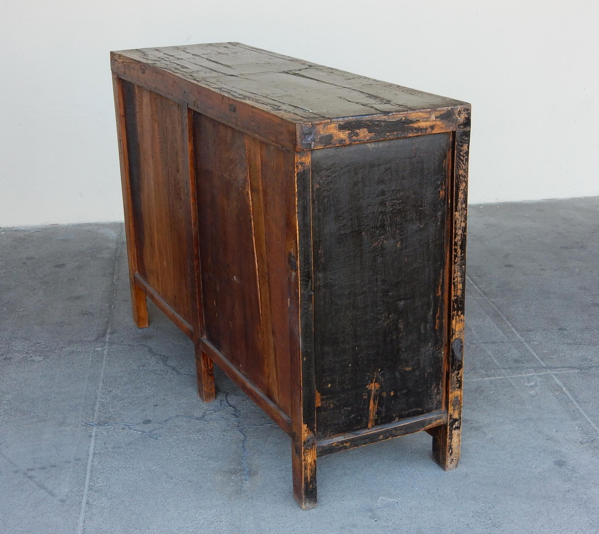 19th Century Ancient Chinese Apothecary Lacquered Cabinet Sideboard