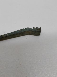 Ancient Chinese China Bronze Dragon Head Hairpin