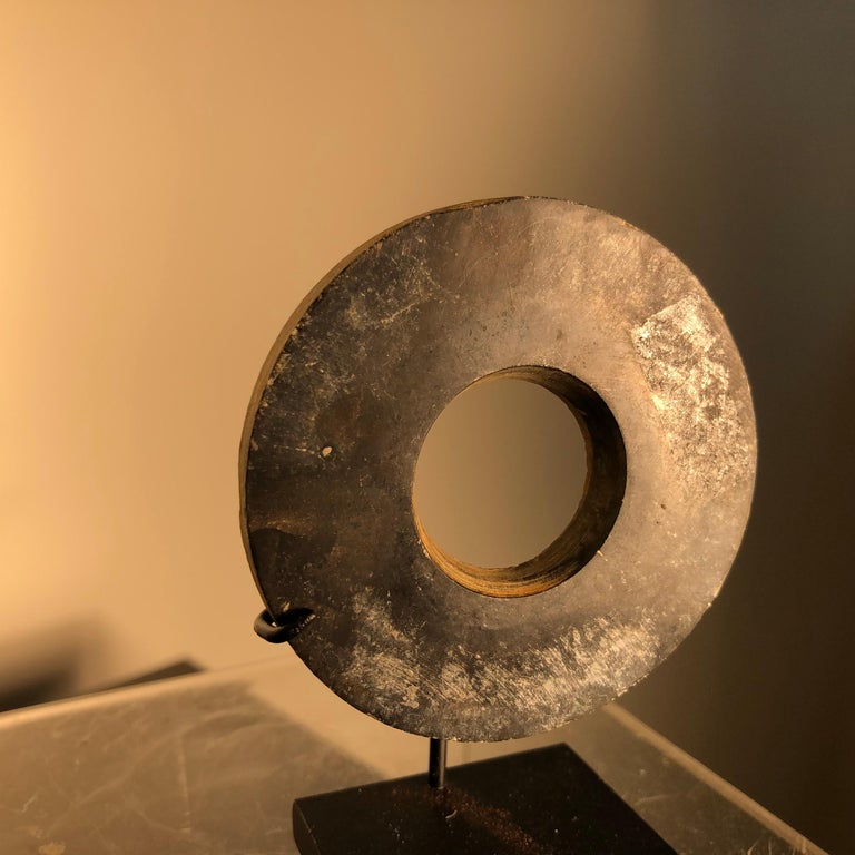 Ancient Chinese HandCarved Jade Bi Genuine Specimen from 2000 BC For