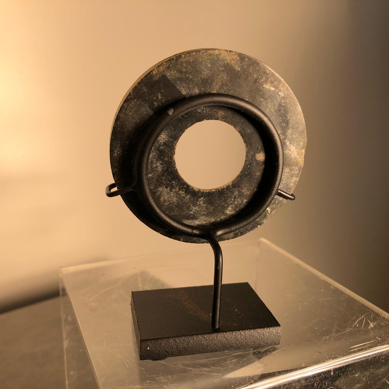 Ancient Chinese HandCarved Jade Bi Genuine Specimen from 2000 BC For