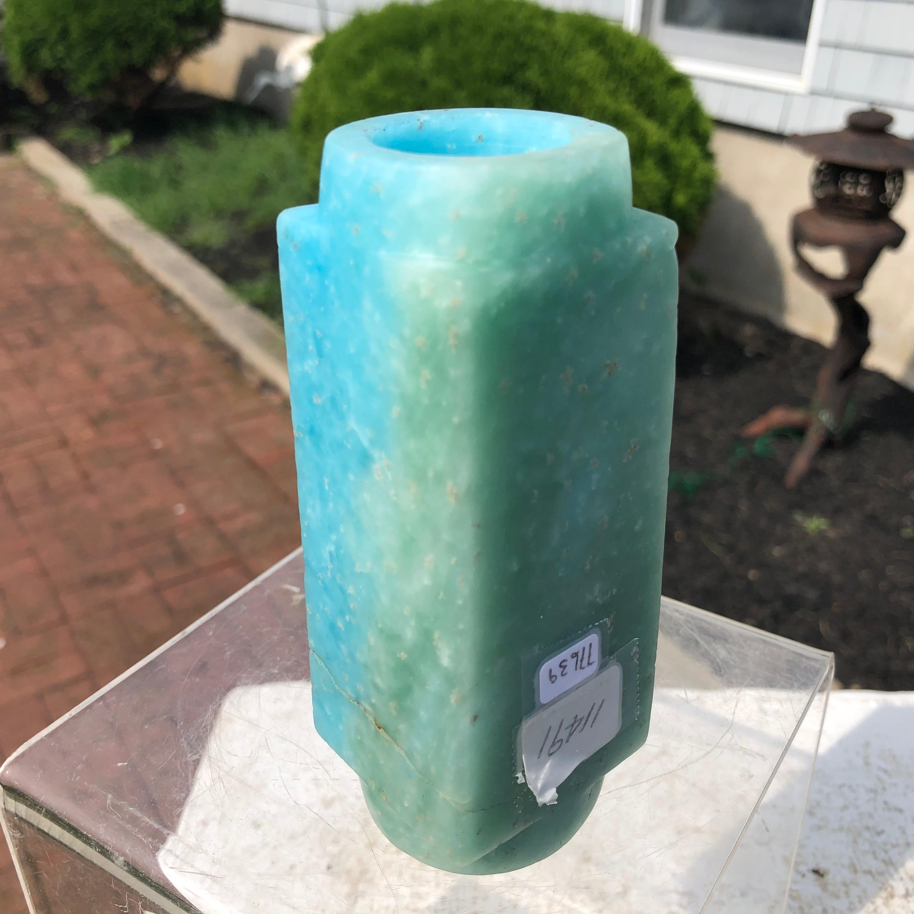 Chinese Heavenly Blue Tube Cong In Good Condition In South Burlington, VT
