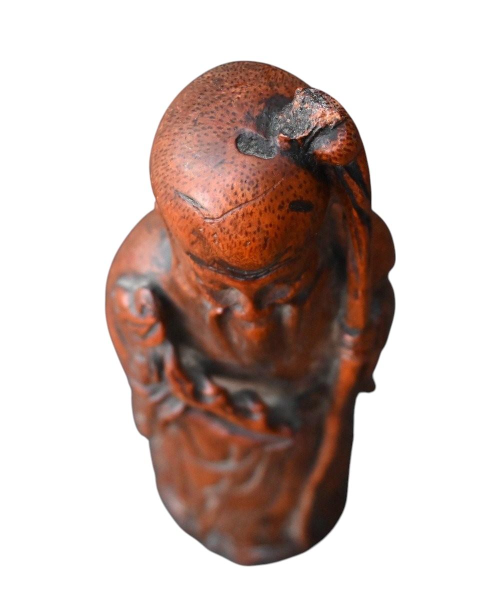 Bambou Statue en bambou sculpté d'un Sage de l'ancienne dynastie chinoise Qing en vente