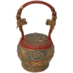 Ancient Chinese Rice Holder Box Cing Period Emperor Puyi