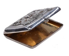 Boîte de bonne chance en argent chinois ancien:: début du 20e siècle