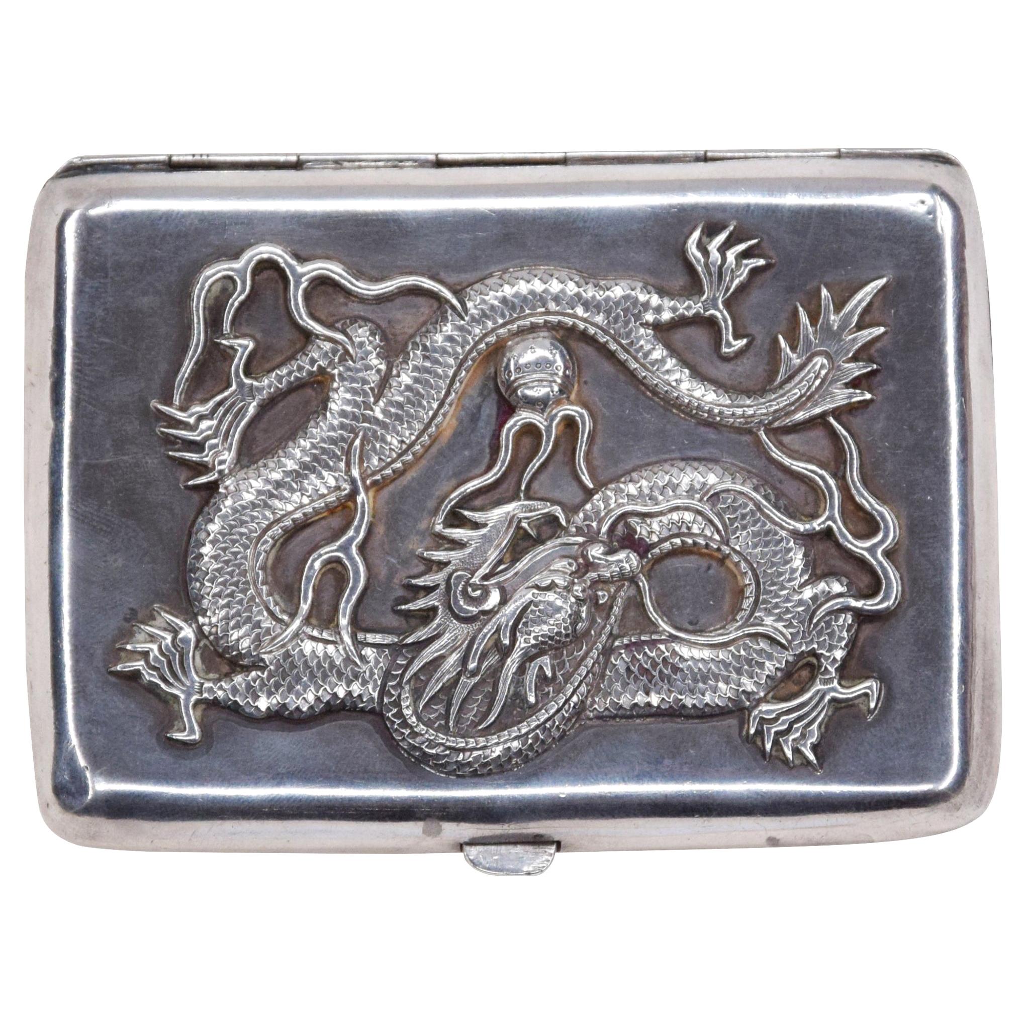 Ancient Chinese Silver Good Luck Box, Early 20th Century