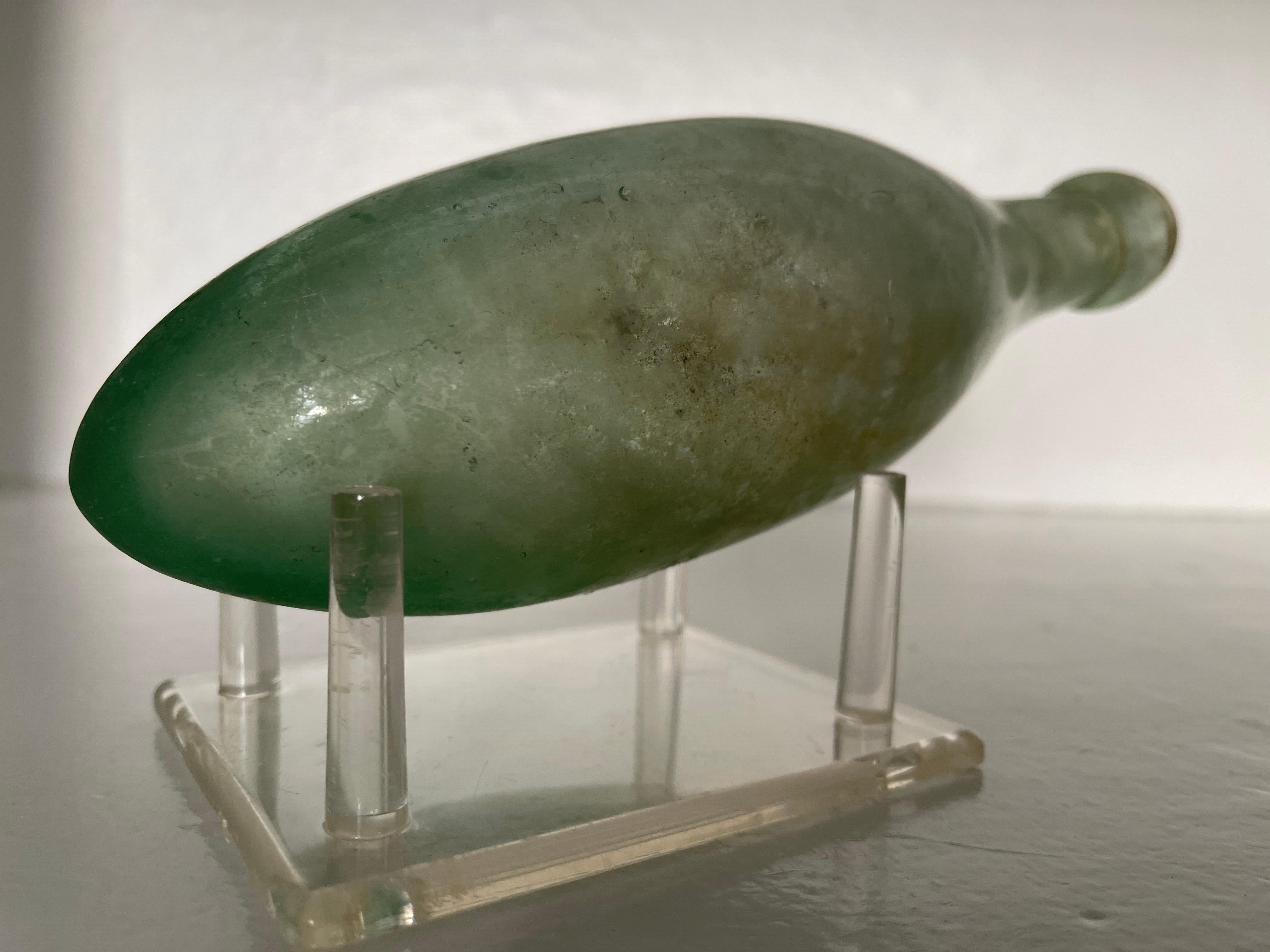 18th Century Ancient Classical Style Antique Iridescent Glass Bottle For Sale