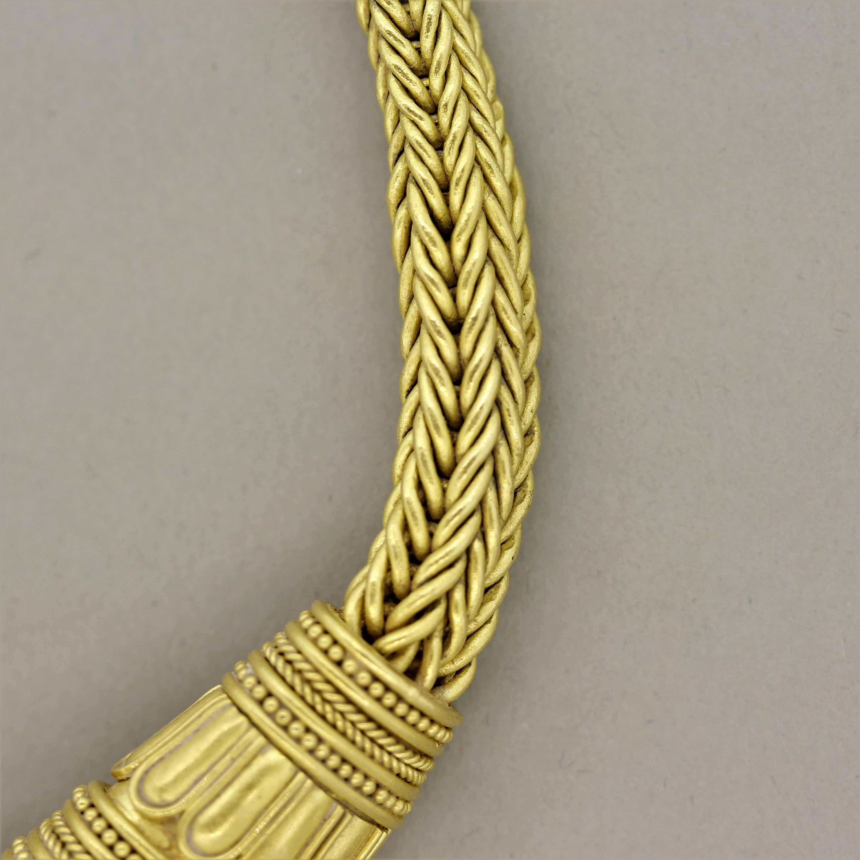 brass high gold necklace