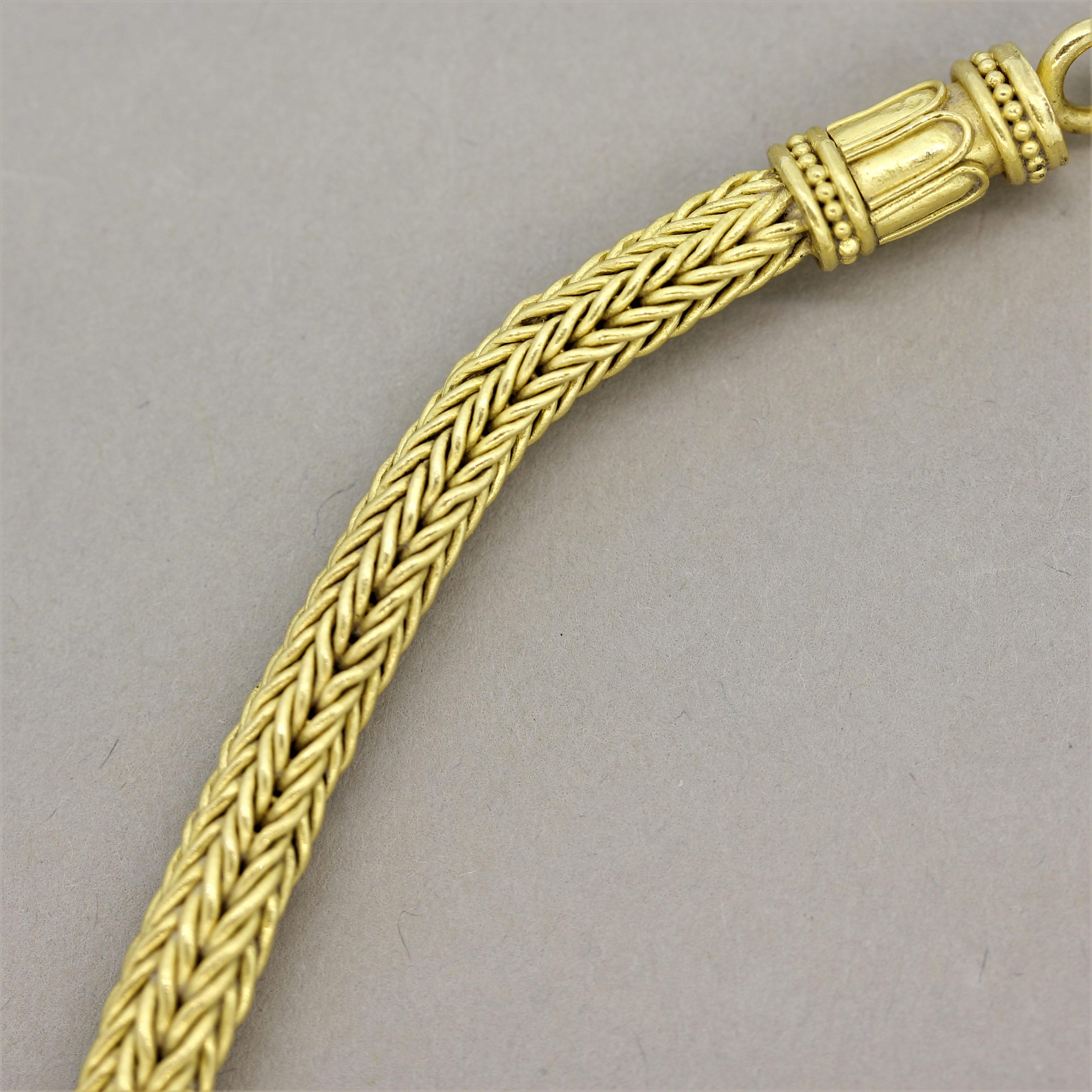Women's Ancient Coin Antique Style High-Gold Braided Necklace