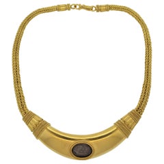 Ancient Coin Antique Style High-Gold Braided Necklace
