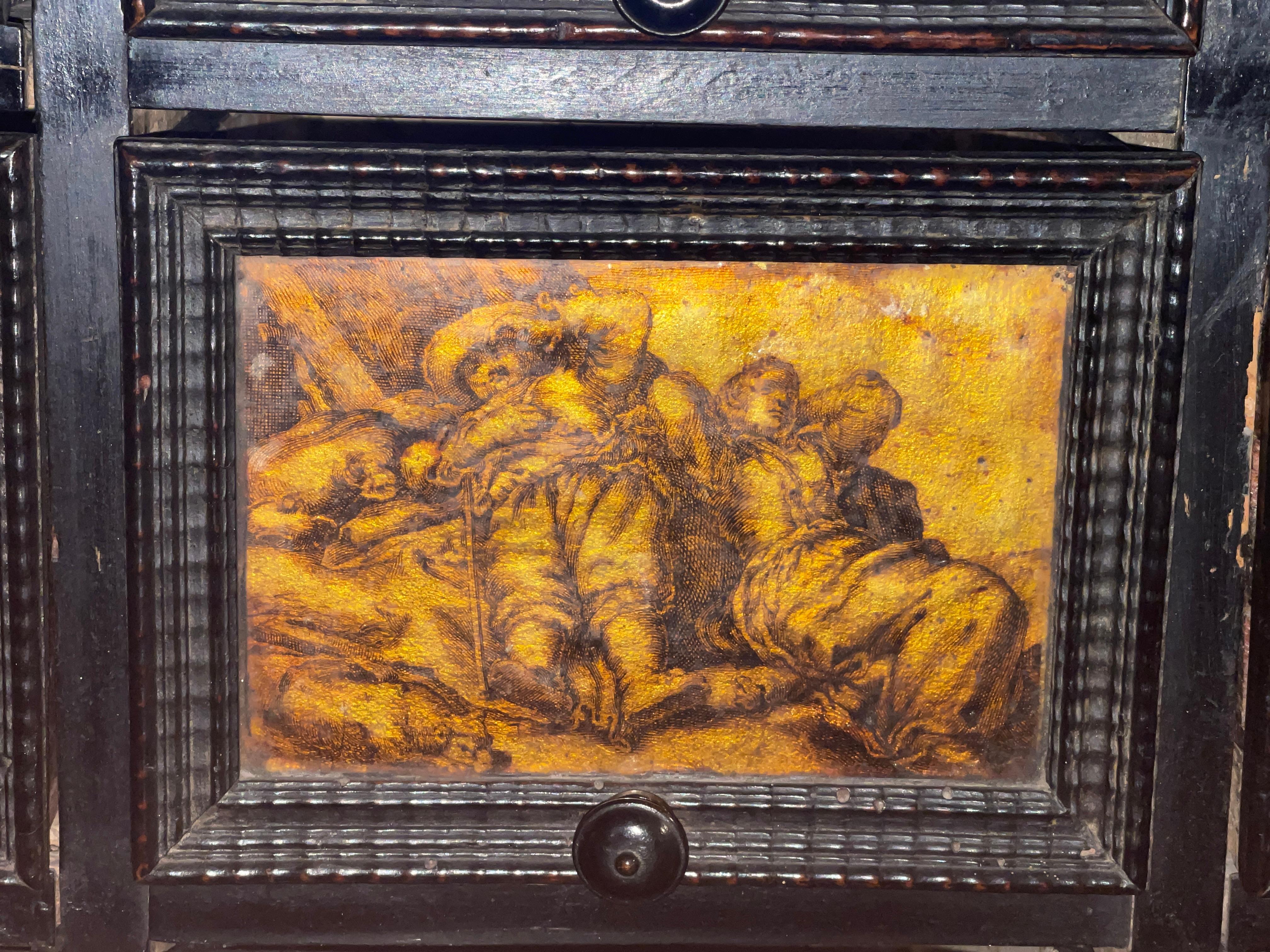 Ancient coin cabinet (cabinet), 1600s, Neapolitan (Cornelis Bloemaert II) For Sale 2