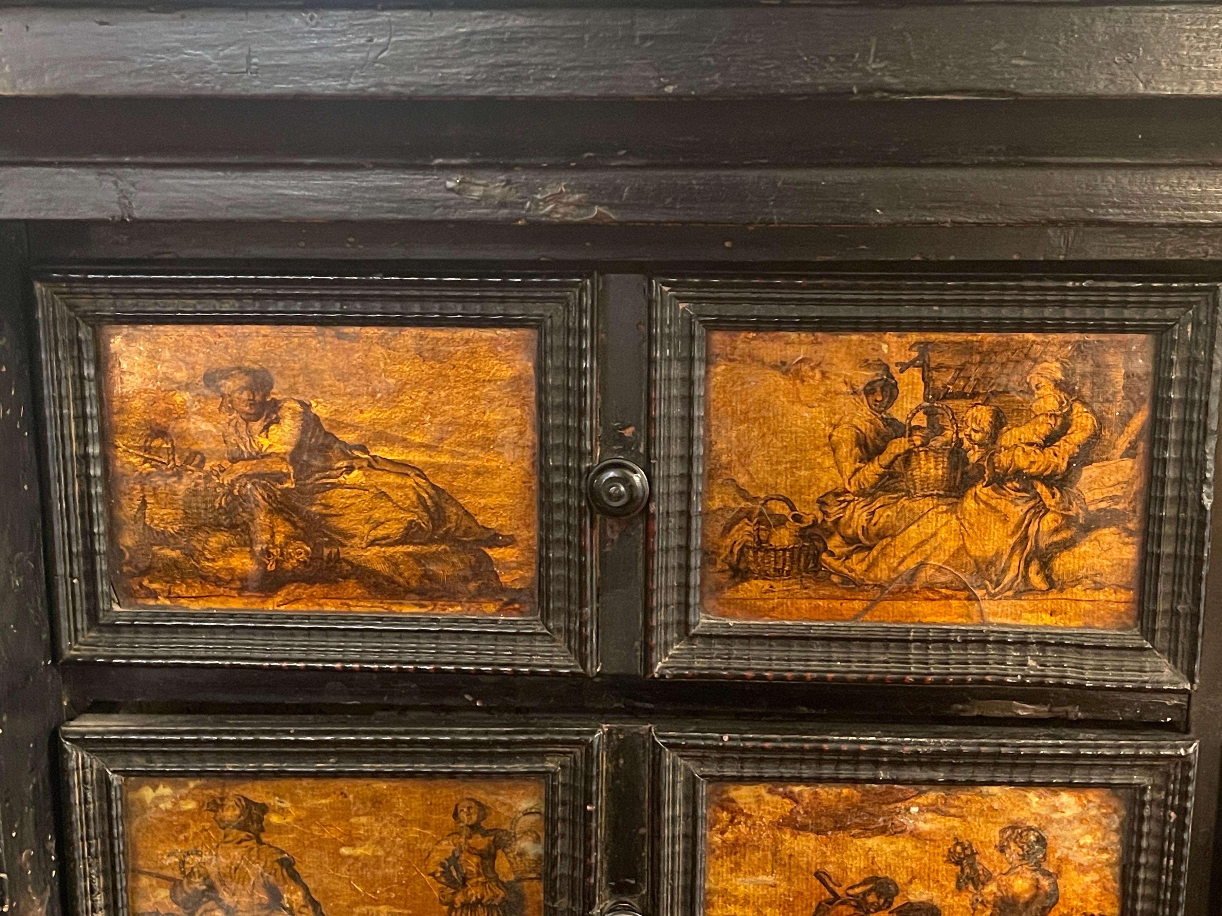Antiker Münzschrank (Kabinet), 1600er Jahre, Neapolitanisch (Cornelis Bloemaert II) im Zustand „Gut“ im Angebot in Monza, IT