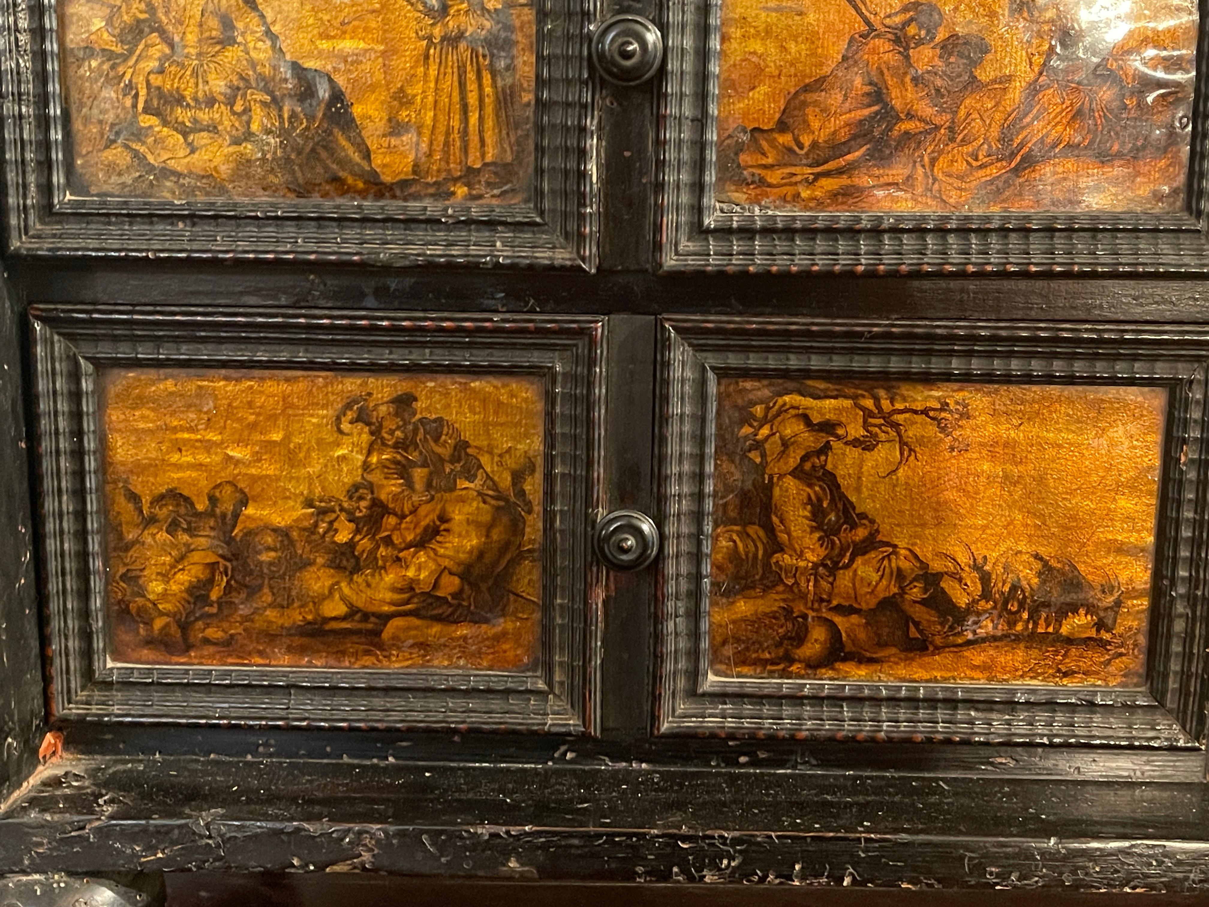 Wood Ancient coin cabinet (cabinet), 1600s, Neapolitan (Cornelis Bloemaert II) For Sale