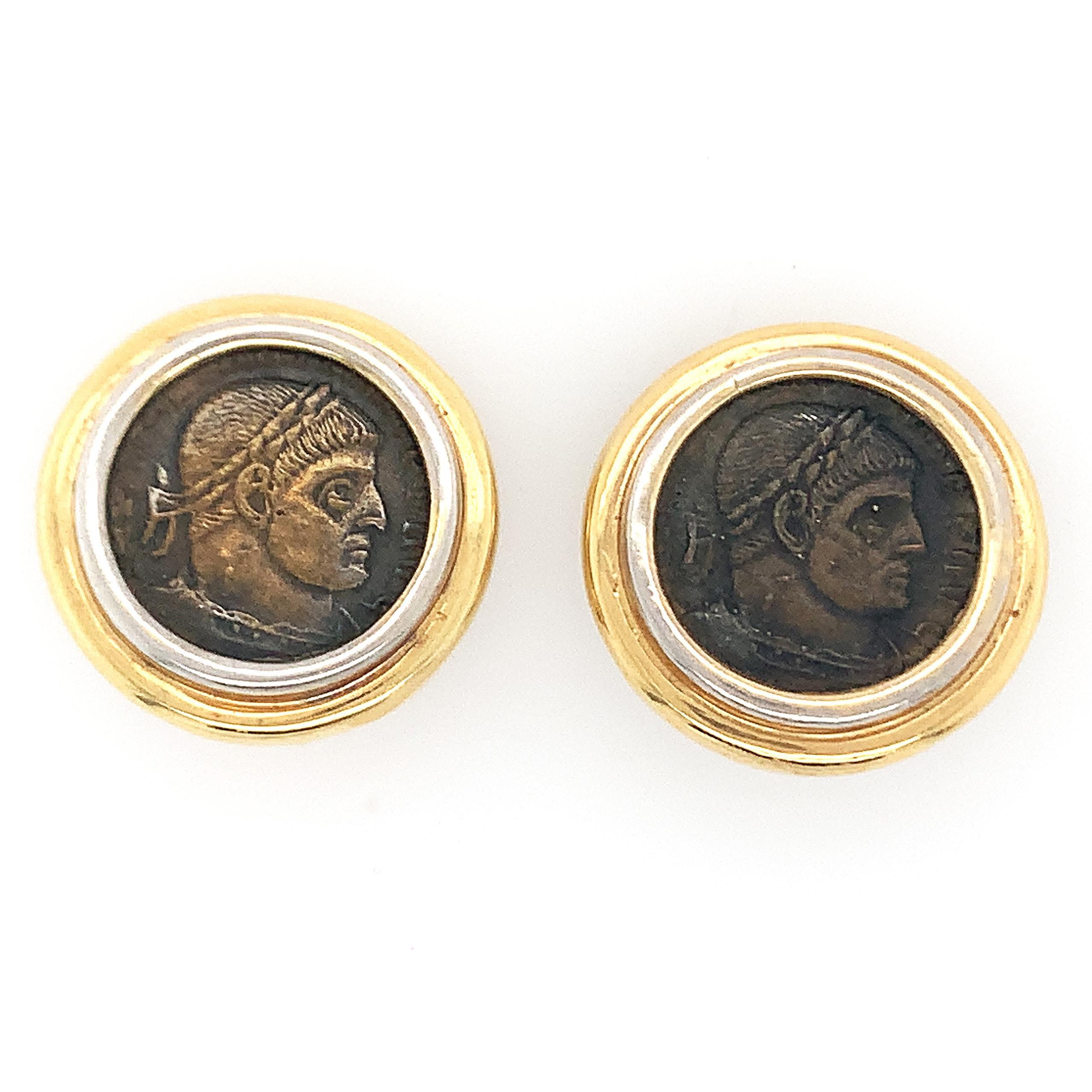 Antike Münz-Ohrclips Damen im Angebot