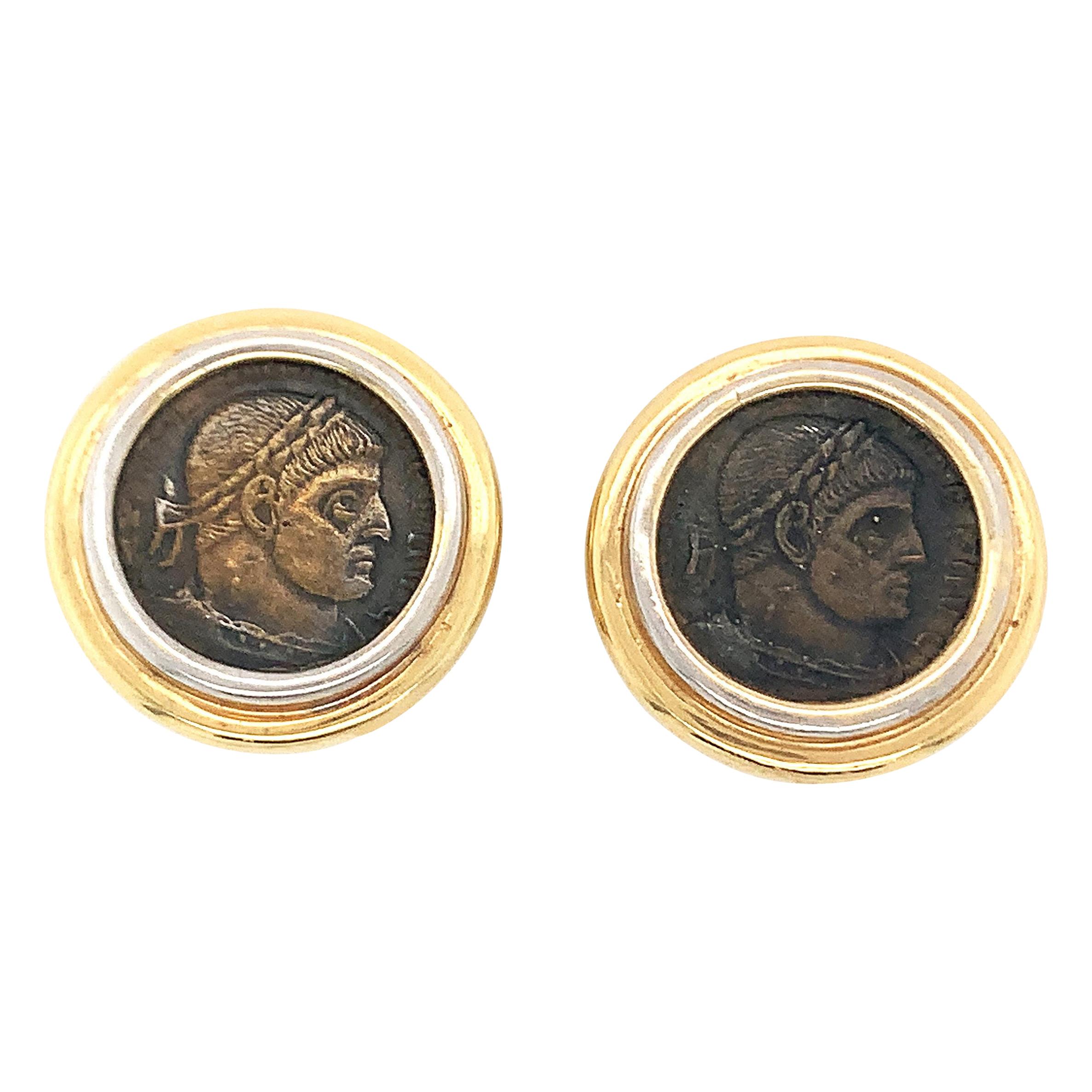 Boucles d'oreilles en pièces de monnaie anciennes