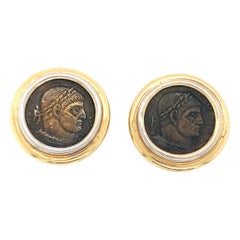 Vintage Ancient Coin Earclips