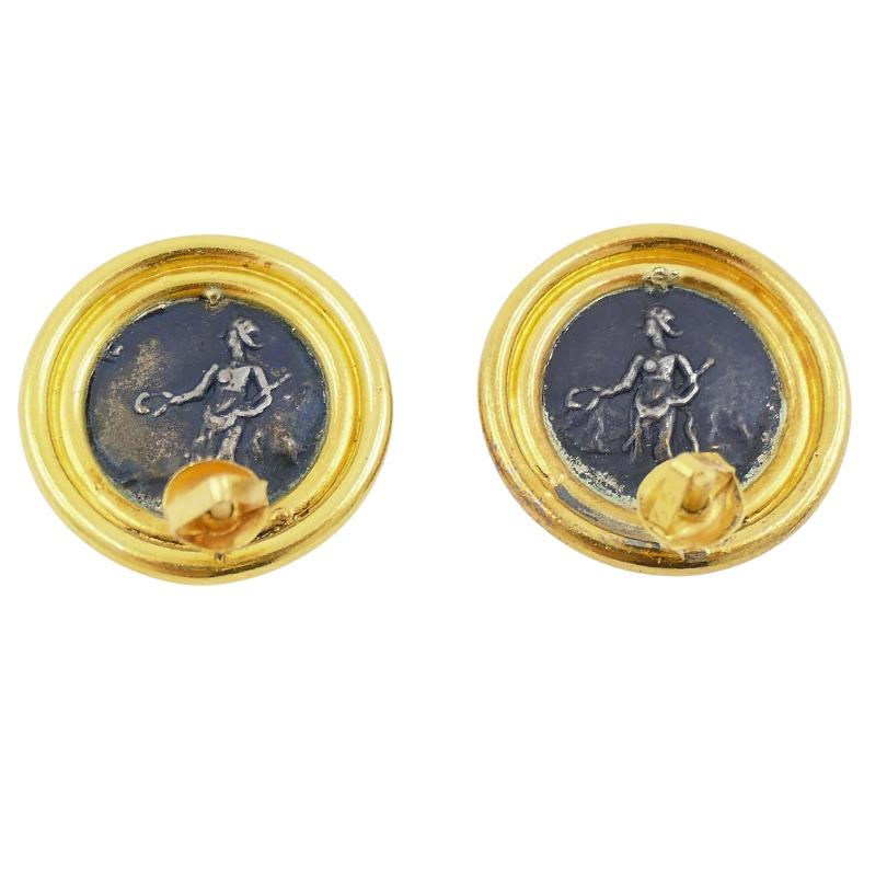 Ancient Coin Gold Earrings 22k Gold 1