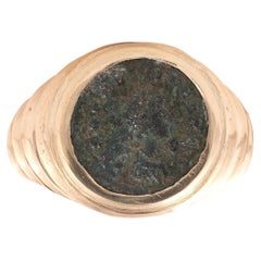 Antique Ancient Coin Gold Monete Arcadius Ring