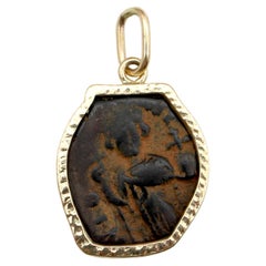 Ancient Coin in 14K Gold Mount
