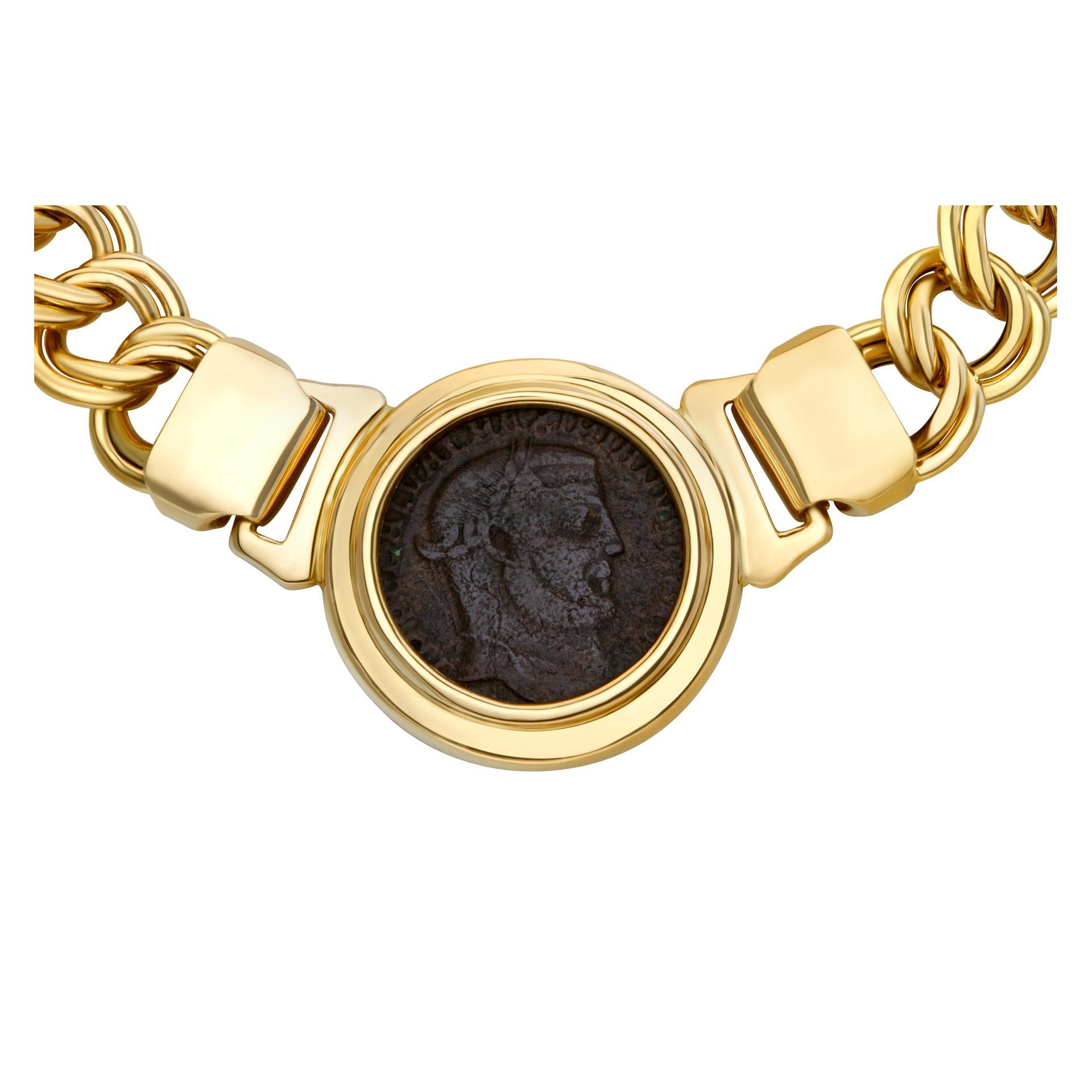 ESTIMATED RETAIL $5,640.00 - YOUR PRICE $4,680.00 - Ancient coin pendant necklace on 18k chain. 16