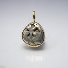 Ancient Coin Pendant. Authentic Islands off Attica, Aegina set in 18k Gold