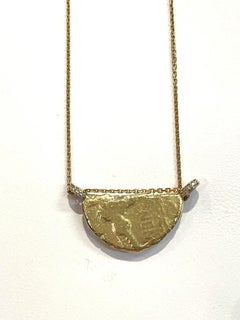 Ancient Roman Cleopatra Half Coin Pendant in 22ct Yellow Gold and Diamonds