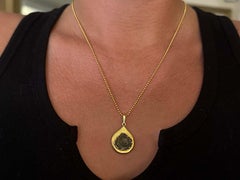 Ancient Coin Pendant Necklace 14k Yellow Gold