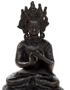Ancienne sculpture de la Divinité orientale en cuivre et laiton, 19ème siècle