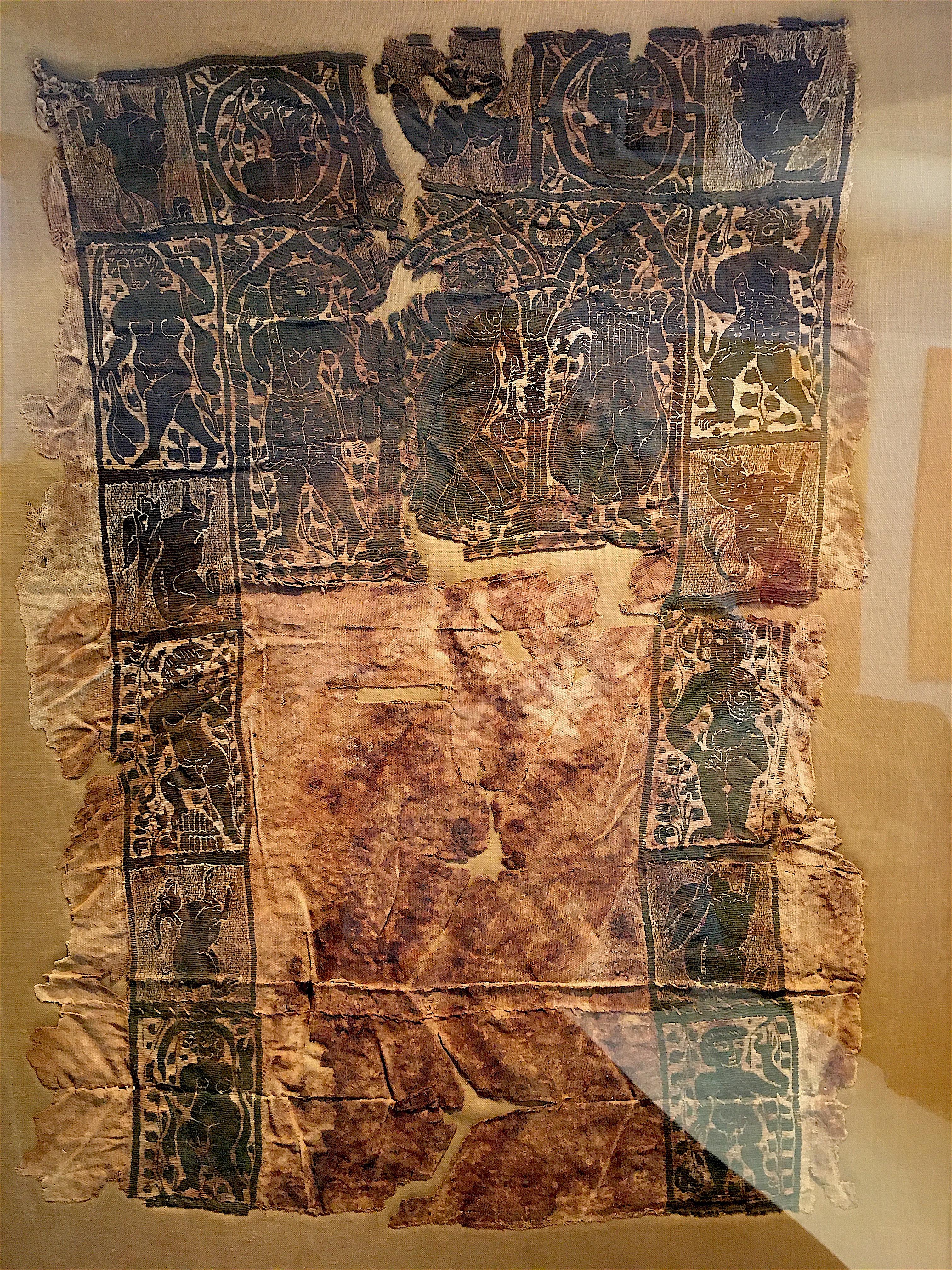 18th Century and Earlier Ancient Coptic Textile with Classical Figures For Sale