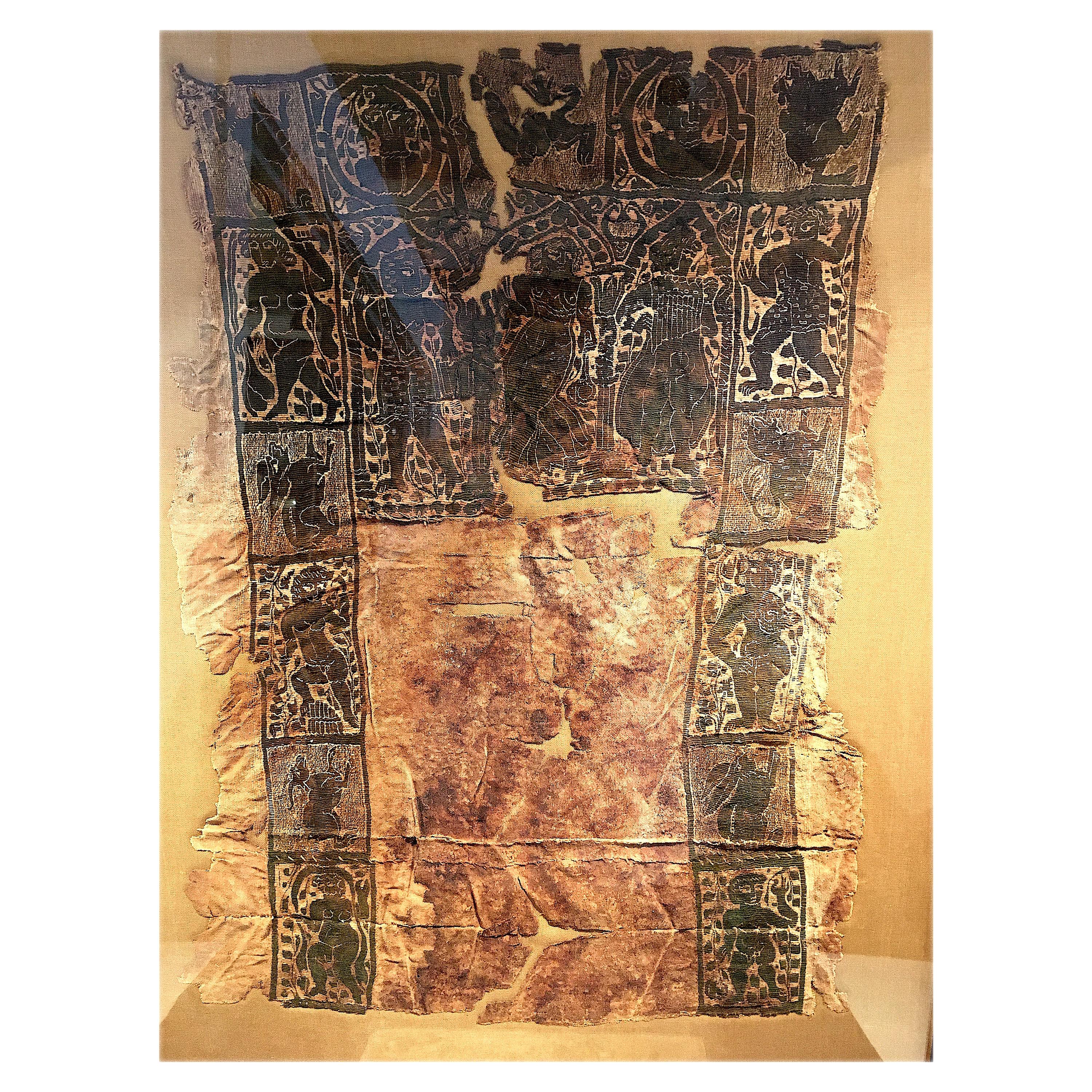 Ancient Coptic Textile with Classical Figures For Sale