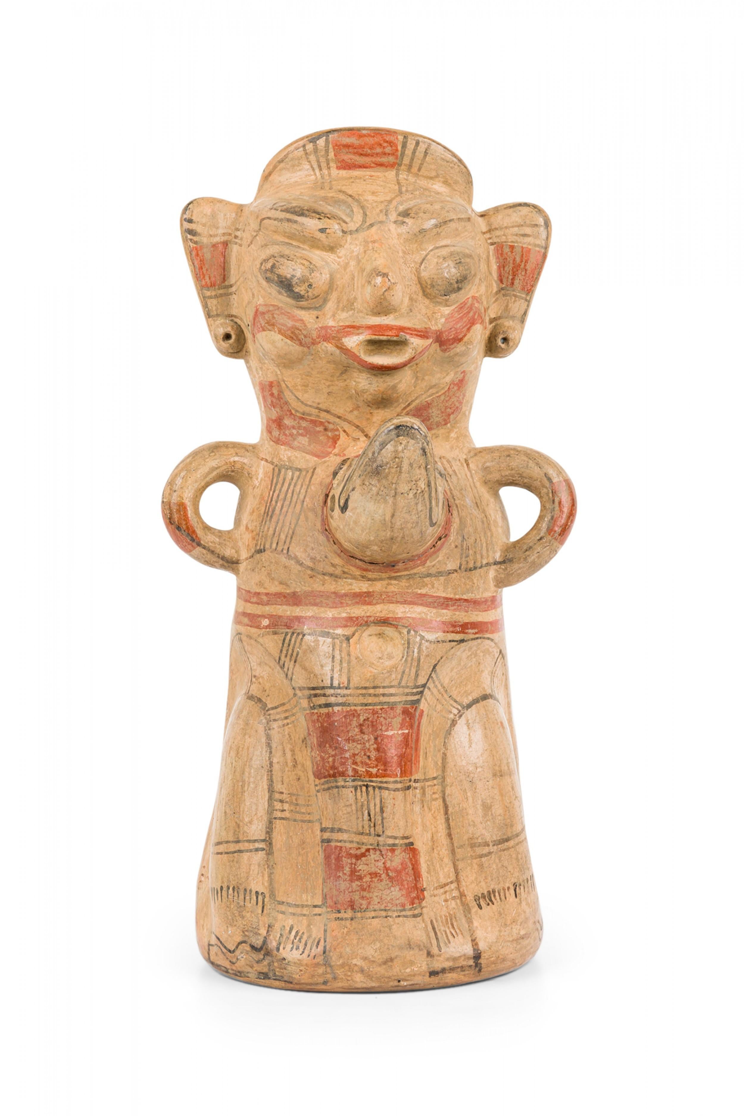 Sconosciuto Antico vaso in terracotta policroma in stile Guanacaste / Nicoya della Costa Rica, con scultura figurata in vendita