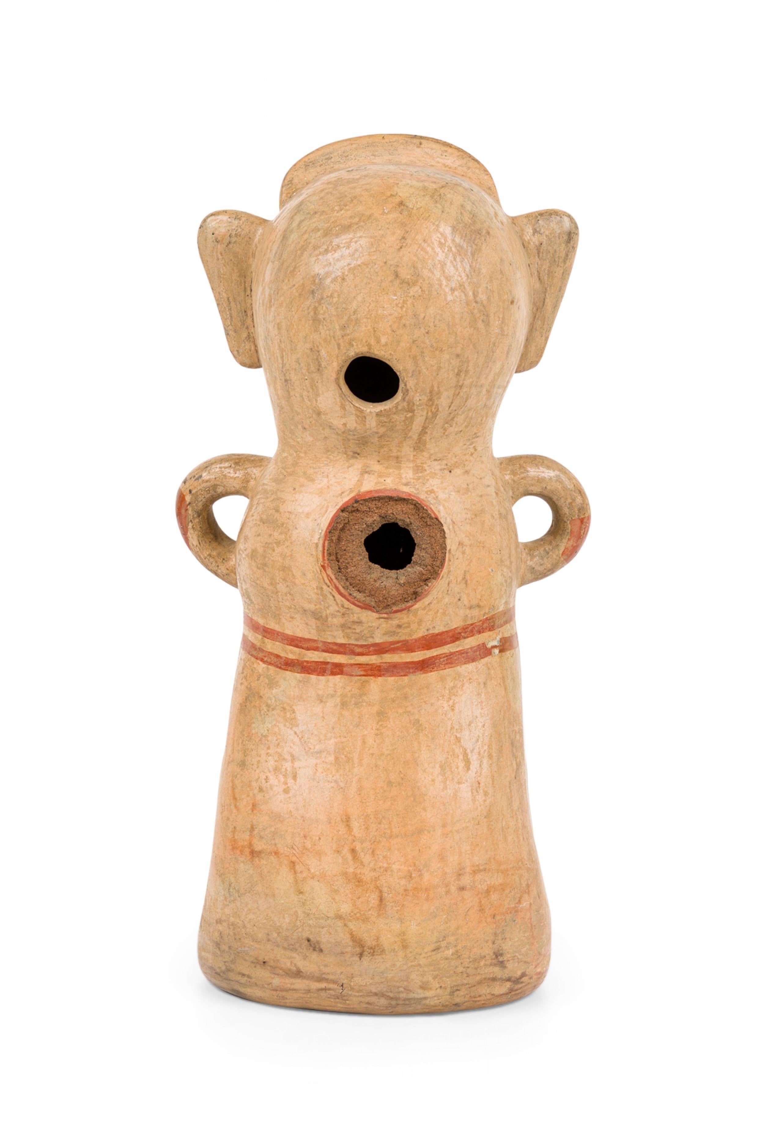 Antico vaso in terracotta policroma in stile Guanacaste / Nicoya della Costa Rica, con scultura figurata in vendita 1