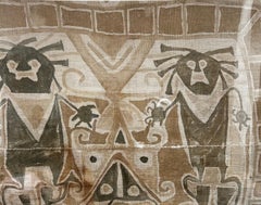 Ancient Cotton Painted Burial Shroud Peru AD 688-899 Extremely Rare- Provenance