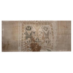 Antiguo sudario funerario de algodón pintado Perú 688-899 d.C. Extremadamente raro- Procedencia