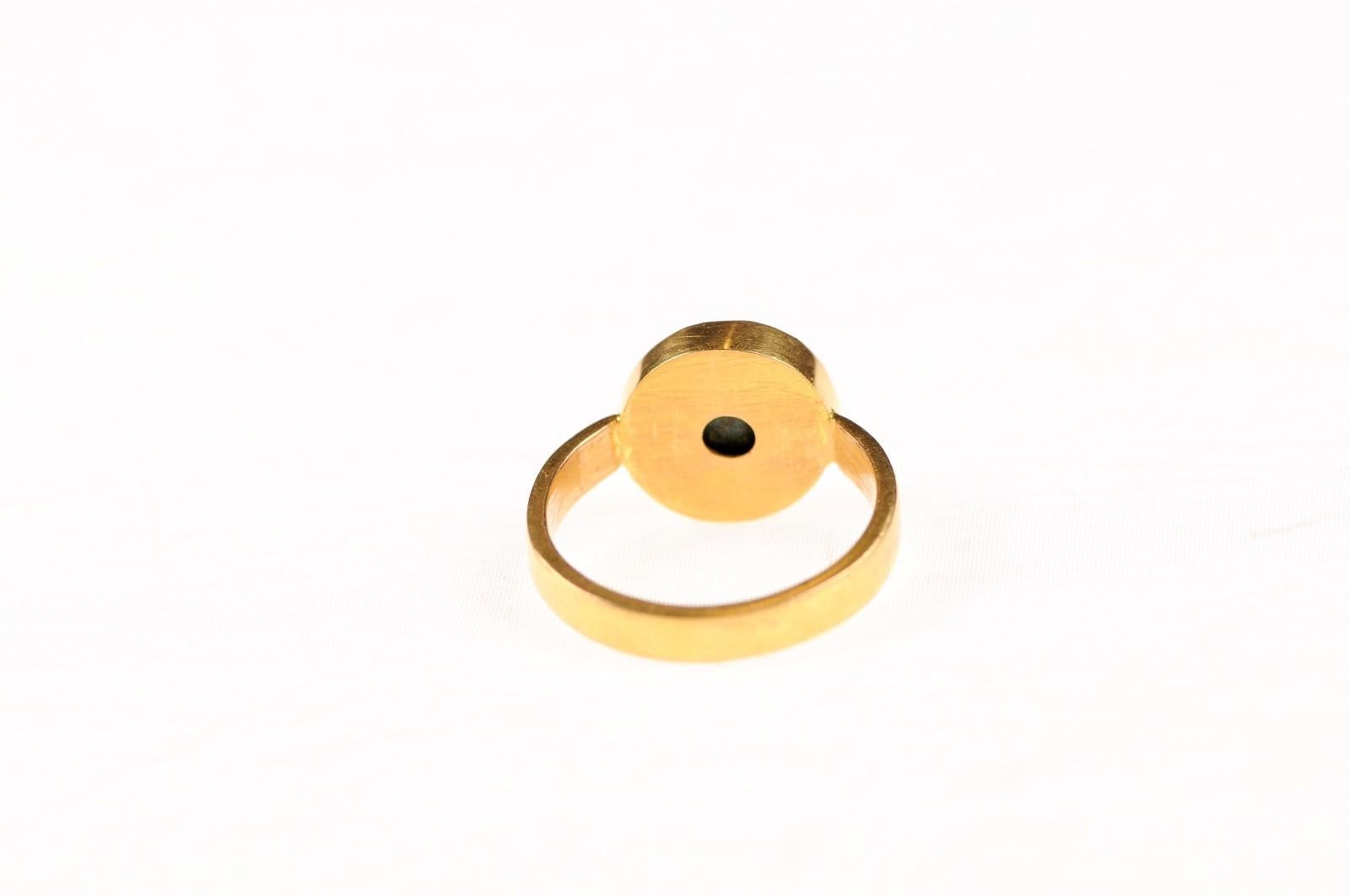 Ancient Crab Coin in 22k Ring, Size 7 For Sale 1