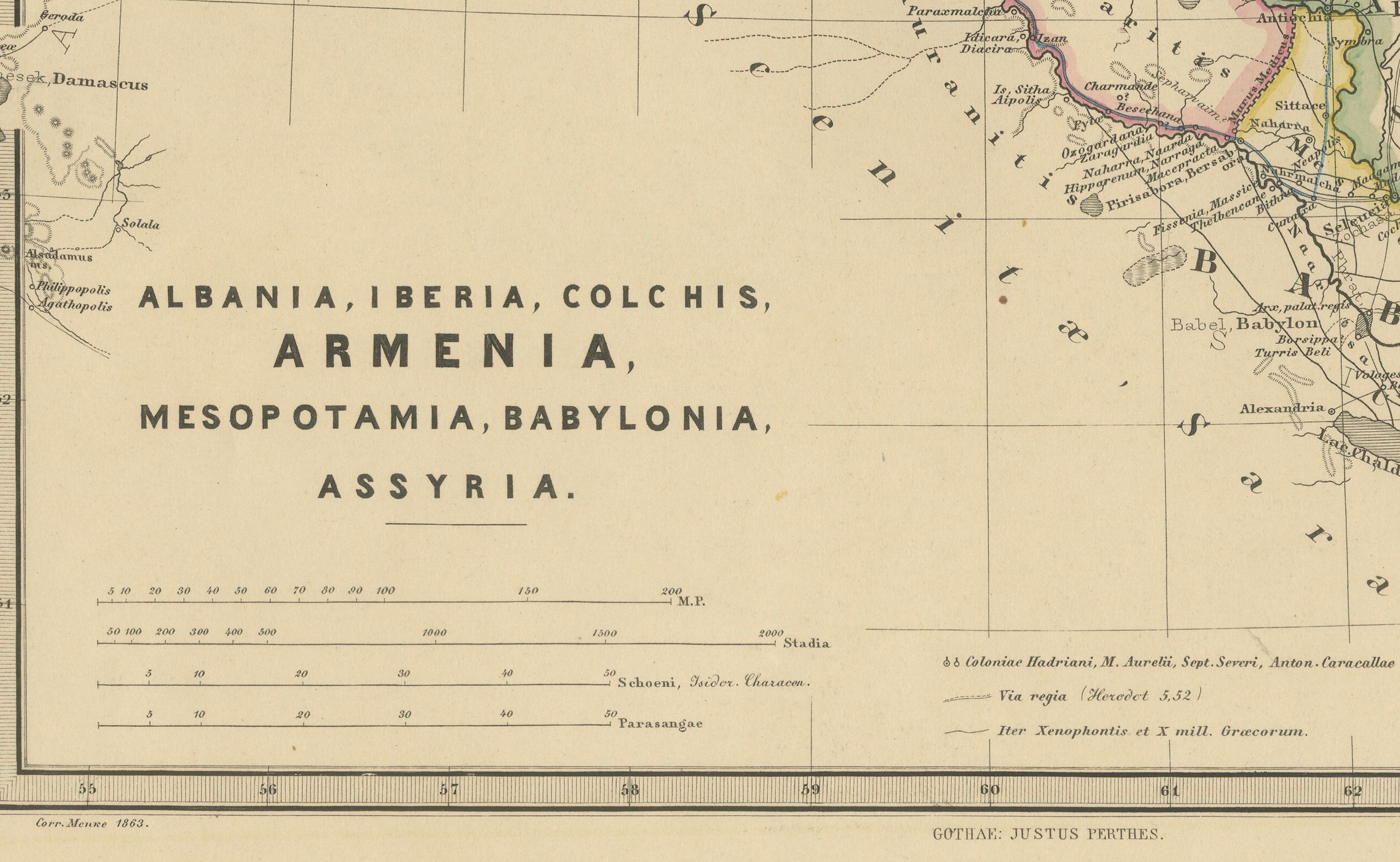 Papier Anciennes routes de l'Antiquité : Albania to Assyria in Antiquity, publié en 1880 en vente