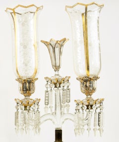 Ancient Crystal Candelabras in Baccarat Crystal, Italy, 19th Century