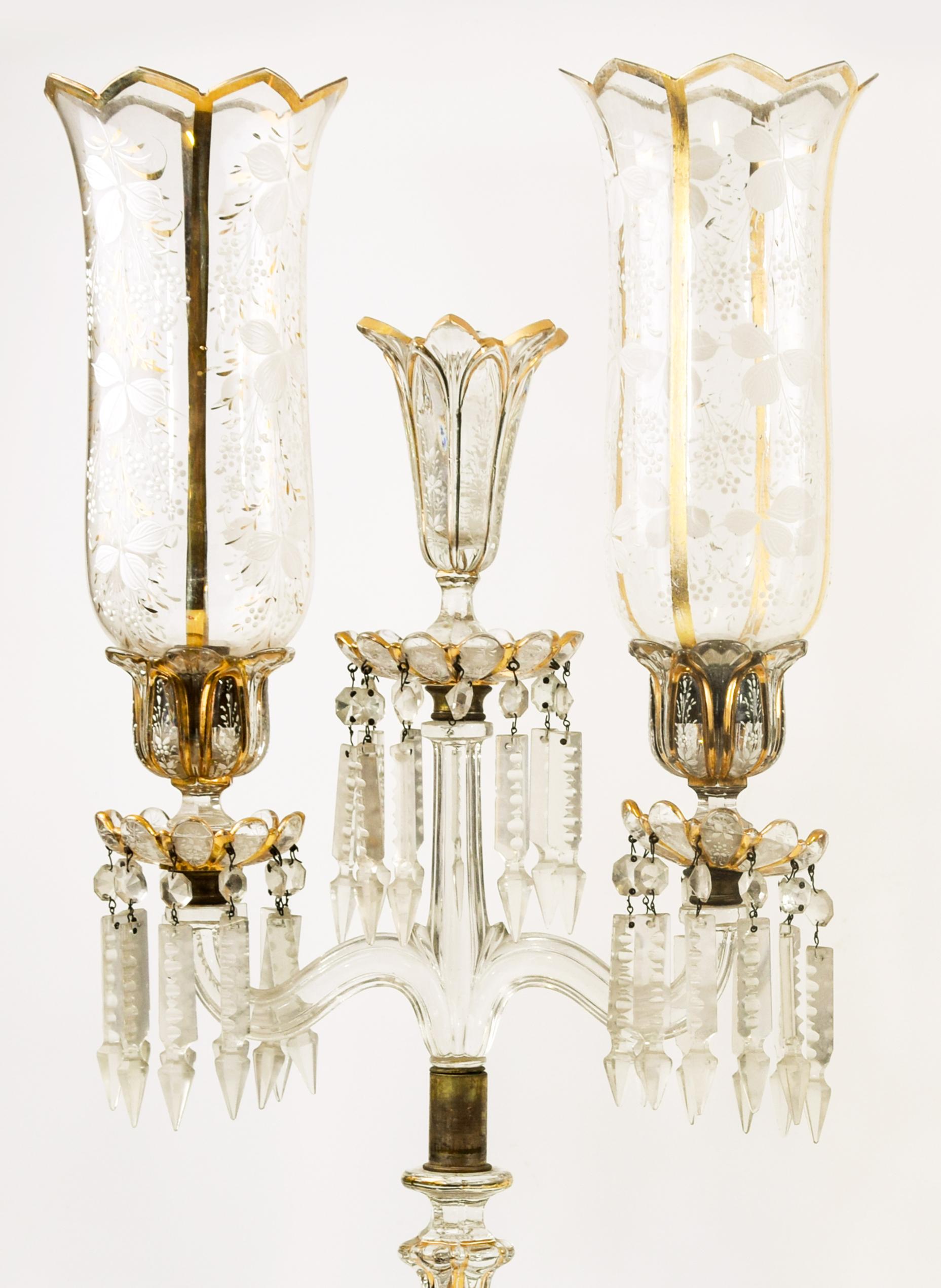 Ancient Crystal Candelabras in Baccarat Crystal, Italy, 19th Century (Kristall) im Angebot