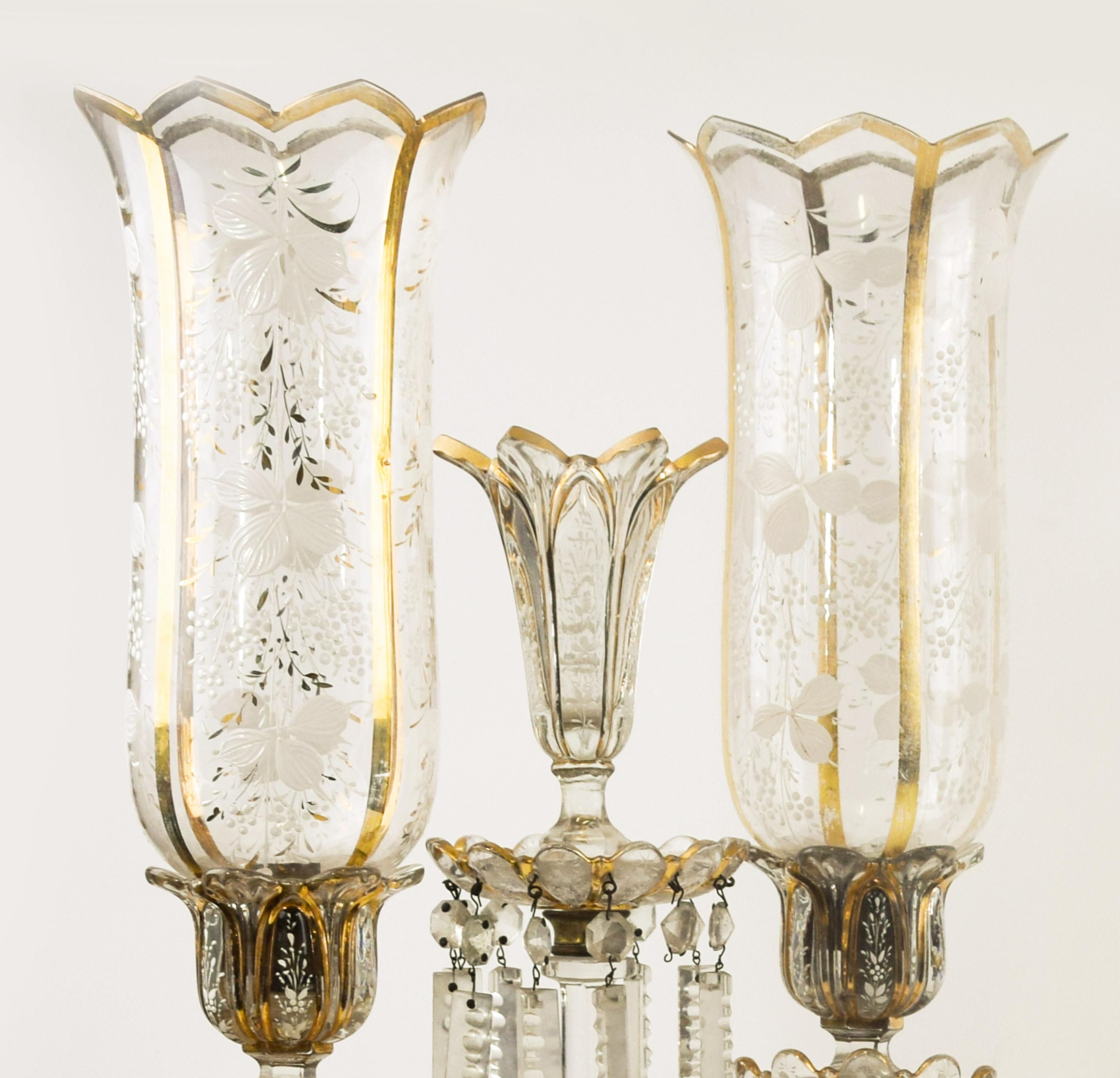 Ancient Crystal Candelabras in Baccarat Crystal, Italy, 19th Century im Angebot 1