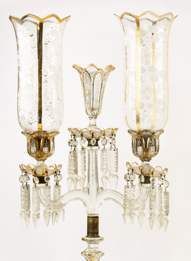 Ancient Crystal Candelabras in Baccarat Crystal, Italy, 19th Century For Sale at 1stDibs
