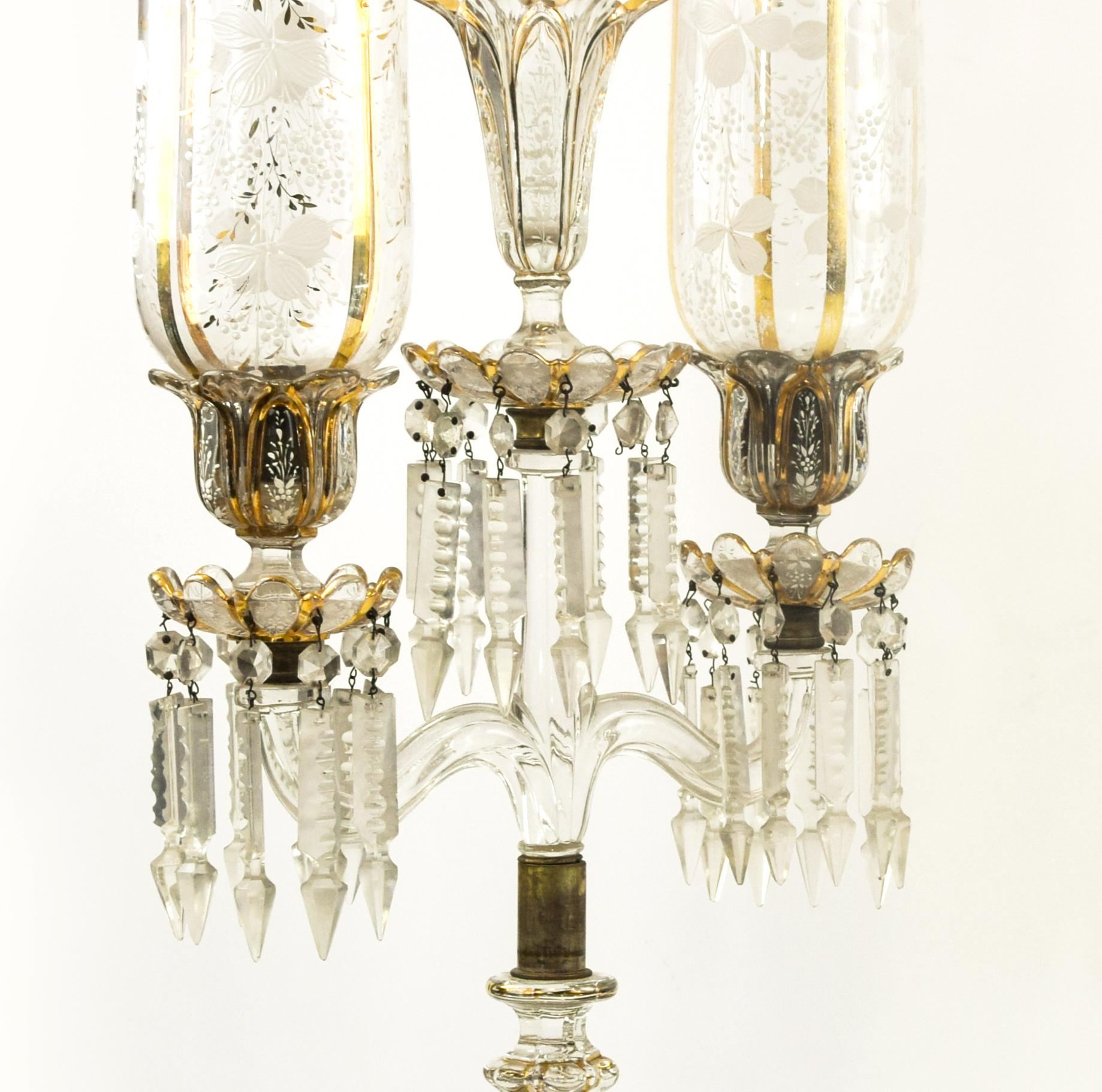 Cristal Chandeliers anciens en cristal de Baccarat, Italie, XIXe siècle