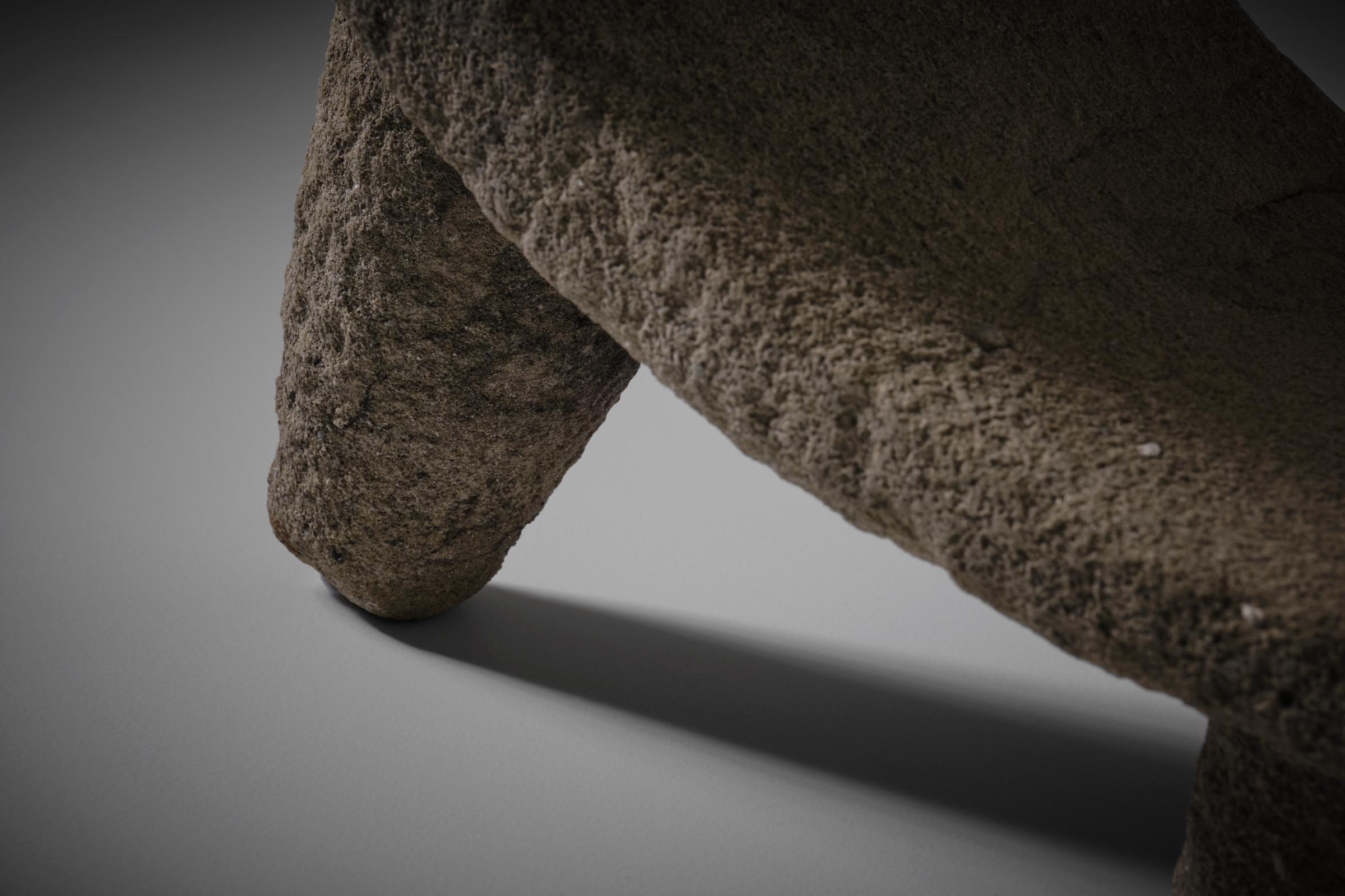 Classical Roman Ancient Curved Granite Stool