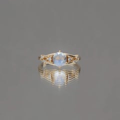 Ancient Cycles Moonstone Engagement Ring in 14K Gold by Anastassia Sel Jewelry