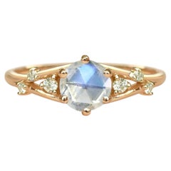 Ancient Cycles Moonstone Engagement Ring in 14K Gold by Anastassia Sel Jewelry