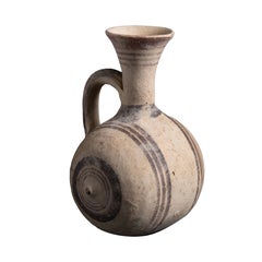 Ancient Cypriot Bichrome Barrel Juglet with Black Geometric Decoration