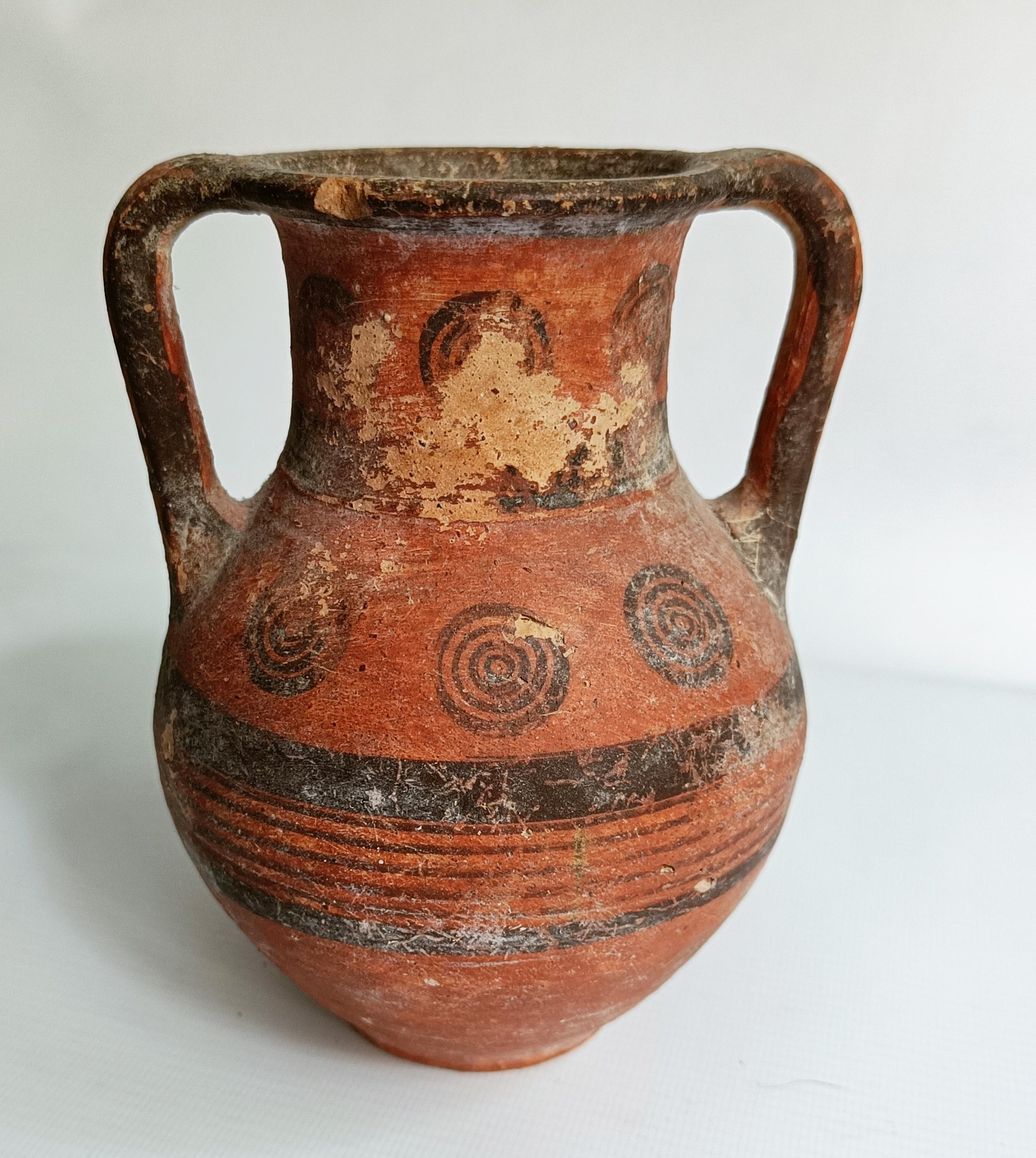 Hand-Crafted Ancient Cypriot Bichrome Ware Amphora – Black-on-Red Pottery ca. 800–600 BC