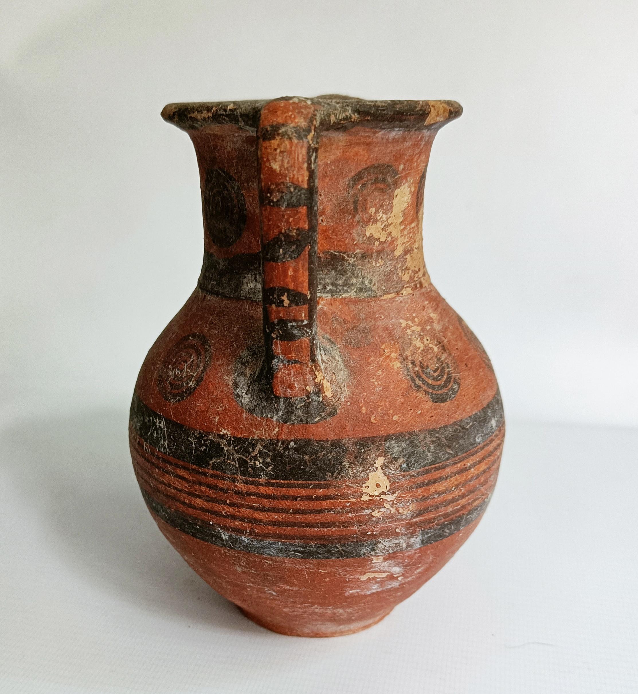 18th Century and Earlier Ancient Cypriot Bichrome Ware Amphora – Black-on-Red Pottery ca. 800–600 BC