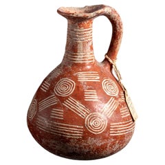 Ancient Cypriot Polished Redware Jug with Geometric Decoration
